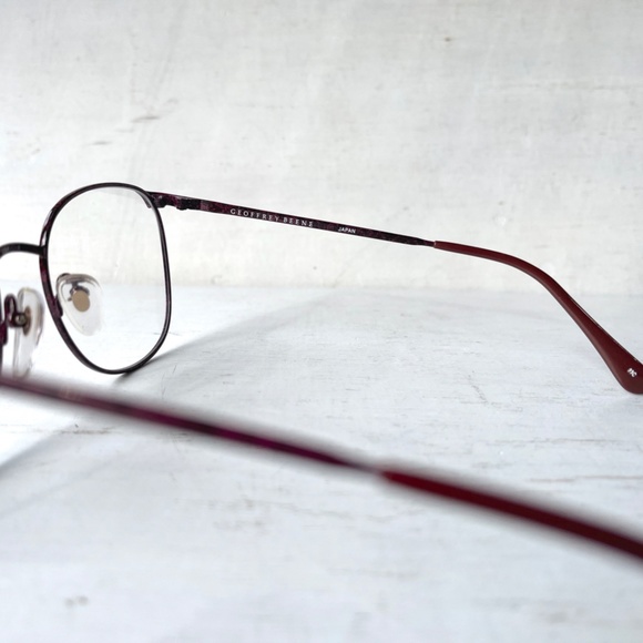 Geoffrey Beene MOD GB-1002 Wine Vintage 80s Low Profile Metal Eyeglasses Maroon